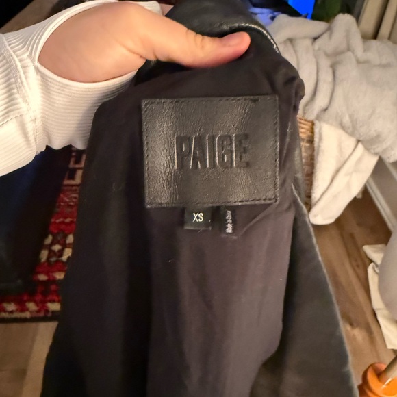 PAIGE Red and Black Leather Jacket - Picture 5 of 5